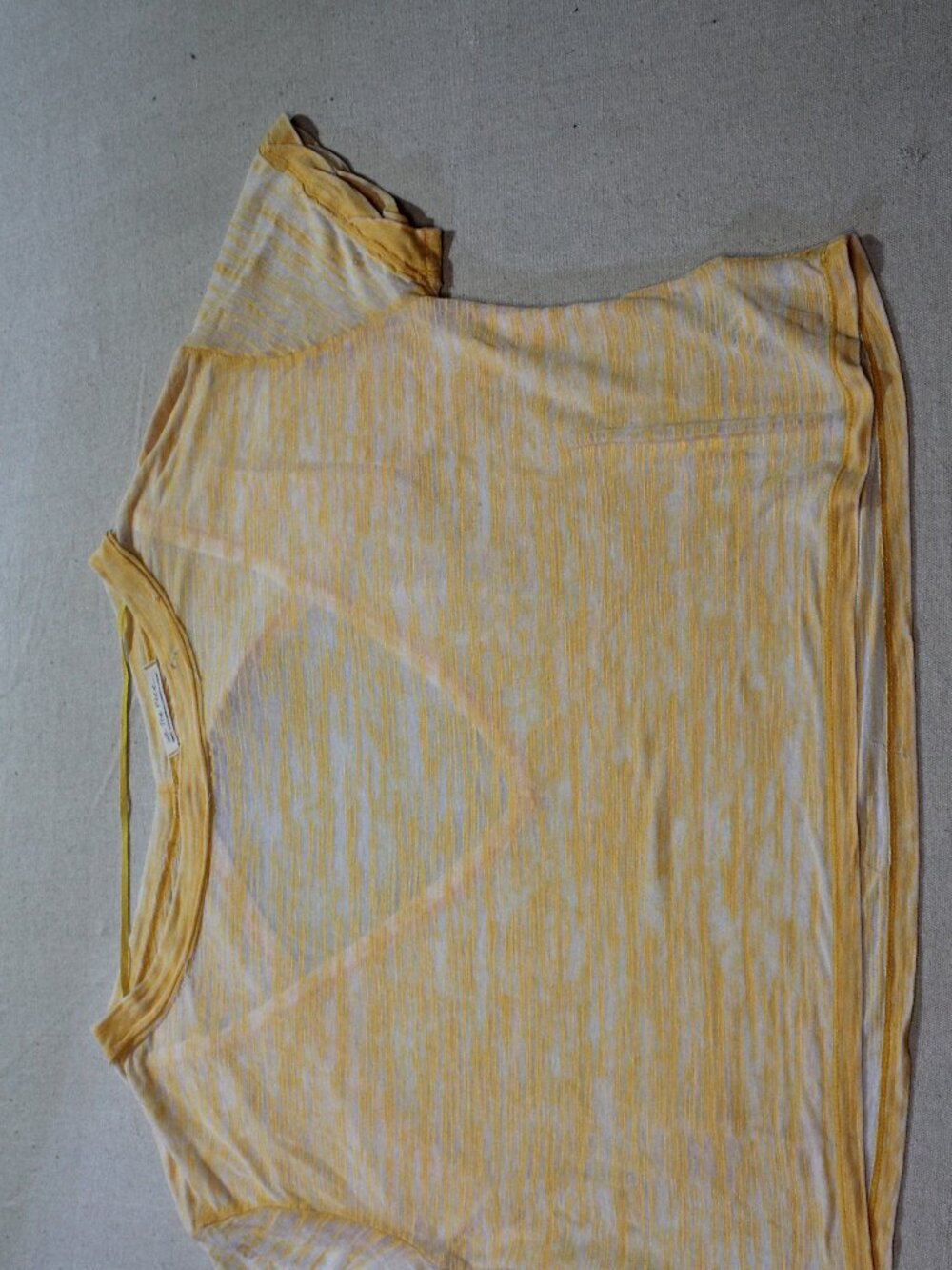 Free People We The Free Viola Open Back Tee, Bright Mango Yellow, Burn Out Sz S
